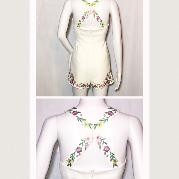 Anthropology Foxidox white floral romper - Picture 5 of 9